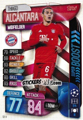 Sticker Thiago Alcántara - UEFA Champions League 2019-2020. Match Attax Extra. UK Edition n. SB9 - Topps