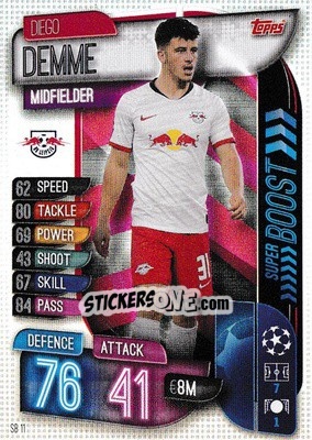 Sticker Diego Demme - UEFA Champions League 2019-2020. Match Attax Extra. UK Edition n. SB11 - Topps