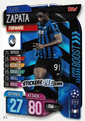 Sticker Duván Zapata - UEFA Champions League 2019-2020. Match Attax Extra. UK Edition n. SB15 - Topps