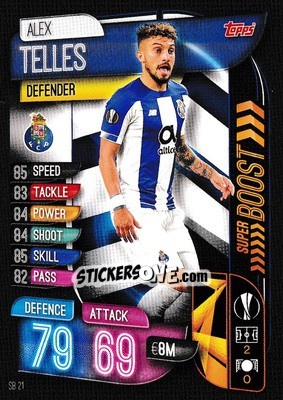 Sticker Alex Telles - UEFA Champions League 2019-2020. Match Attax Extra. UK Edition n. SB21 - Topps
