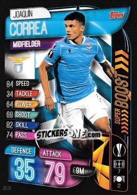 Sticker Joaquín Correa - UEFA Champions League 2019-2020. Match Attax Extra. UK Edition n. SB23 - Topps