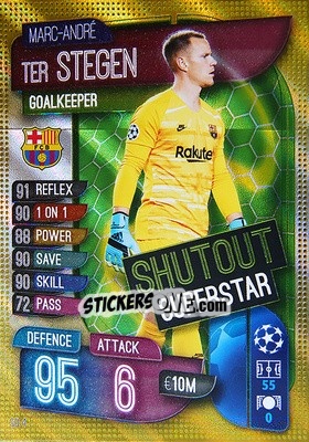 Figurina Marc-André ter Stegen - UEFA Champions League 2019-2020. Match Attax Extra. UK Edition - Topps