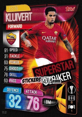 Sticker Justin Kluivert - UEFA Champions League 2019-2020. Match Attax Extra. UK Edition - Topps