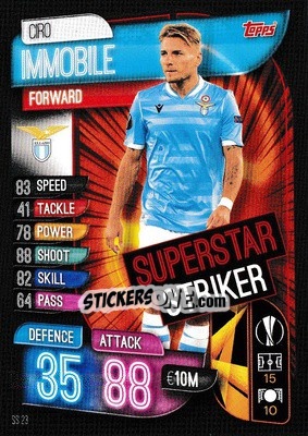 Sticker Ciro Immobile - UEFA Champions League 2019-2020. Match Attax Extra. UK Edition n. SS23 - Topps