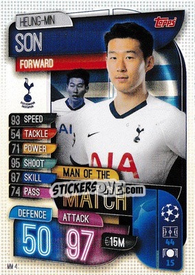 Cromo Heung-Min Son - UEFA Champions League 2019-2020. Match Attax Extra. UK Edition - Topps