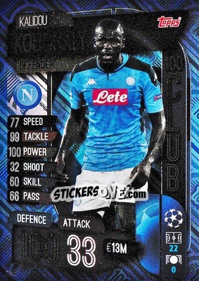 Sticker Kalidou Koulibaly - UEFA Champions League 2019-2020. Match Attax Extra. UK Edition n. CLU5 - Topps