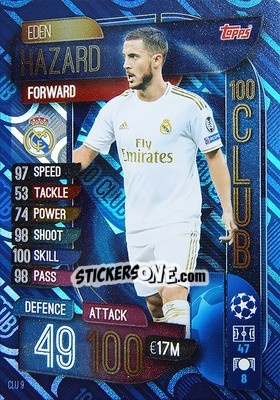 Sticker Eden Hazard - UEFA Champions League 2019-2020. Match Attax Extra. UK Edition - Topps