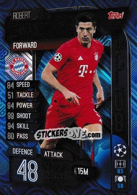 Sticker Robert Lewandowski - UEFA Champions League 2019-2020. Match Attax Extra. UK Edition n. CLU10 - Topps
