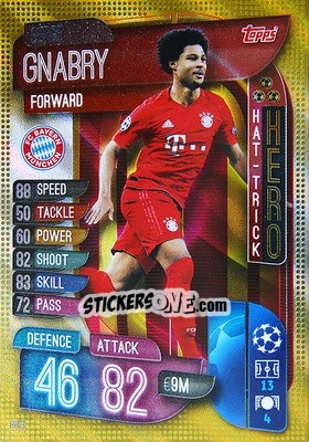 Figurina Serge Gnabry - UEFA Champions League 2019-2020. Match Attax Extra. UK Edition - Topps