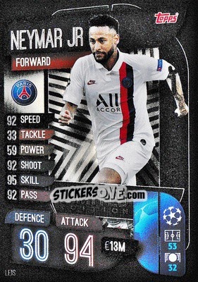 Sticker Neymar Jr - UEFA Champions League 2019-2020. Match Attax Extra. UK Edition n. LE1S - Topps
