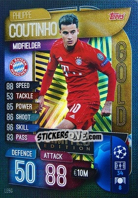 Sticker Philippe Coutinho - UEFA Champions League 2019-2020. Match Attax Extra. UK Edition - Topps