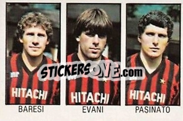 Sticker Baresi / Evani / Pasinato - Calcio Flash 1983 n. 322 - Edizioni Flash