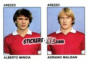 Sticker Alberto Minoia / Adriano Malisan - Calcio Flash 1984 n. 308 - Edizioni Flash