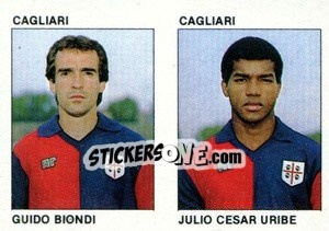 Sticker Guido Biondi / Julio Cesar Uribe - Calcio Flash 1984 n. 330 - Edizioni Flash