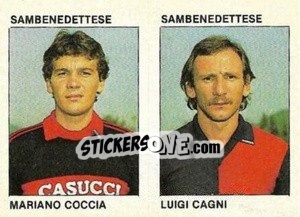 Sticker Mariano Coccia / Luigi Cagni - Calcio Flash 1984 - Edizioni Flash