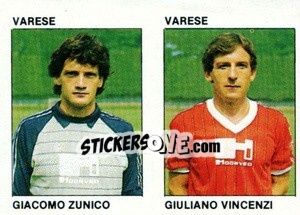 Sticker Giacomo Zunico / Giuliano Vincenzi - Calcio Flash 1984 - Edizioni Flash