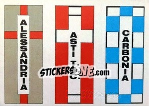Sticker Scudetto (Alessandria / Asti T.S.C. / Carbonia) - Calcio Flash 1984 - Edizioni Flash