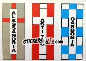 Sticker Scudetto (Alessandria / Asti T.S.C. / Carbonia) - Calcio Flash 1984 n. SC75 - Edizioni Flash