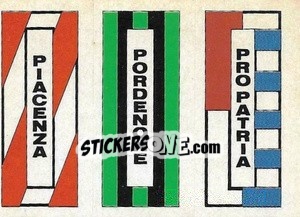 Sticker Scudetto (Piacenza / Pordenone / Pro Patria) - Calcio Flash 1984 n. SC85 - Edizioni Flash