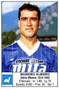 Cromo Massimo Albiero - Calciatori 1985-1986 - Edis