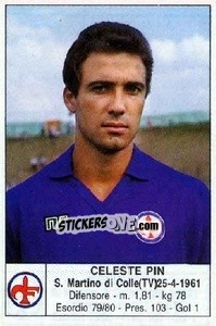 Sticker Celeste Pin - Calciatori 1985-1986 n. 61 - Edis