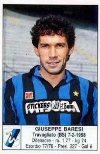 Sticker Giuseppe Baresi - Calciatori 1985-1986 n. 74 - Edis