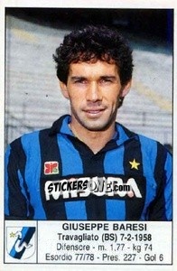 Figurina Giuseppe Baresi - Calciatori 1985-1986 - Edis