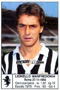 Cromo Lionello Manfredonia - Calciatori 1985-1986 - Edis