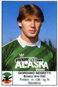 Sticker Giordano Negretti - Calciatori 1985-1986 n. 99 - Edis