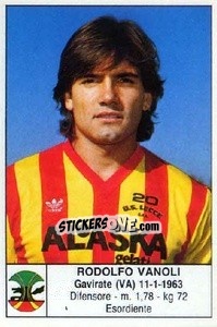 Cromo Rodolfo Vanoli - Calciatori 1985-1986 - Edis