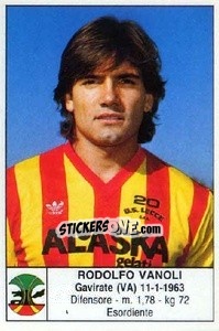 Sticker Rodolfo Vanoli - Calciatori 1985-1986 n. 100 - Edis