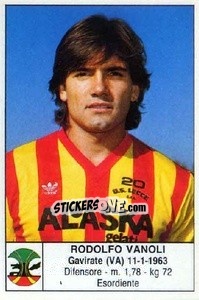 Figurina Rodolfo Vanoli - Calciatori 1985-1986 - Edis