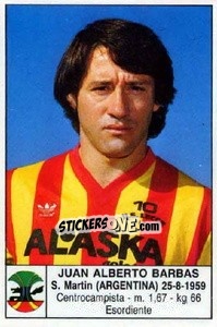 Sticker Juan Alberto Barbas - Calciatori 1985-1986 - Edis
