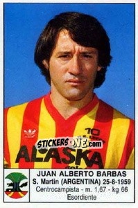 Figurina Juan Alberto Barbas - Calciatori 1985-1986 - Edis