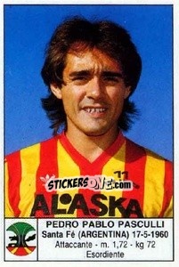 Sticker Pedro Pablo Pasculli - Calciatori 1985-1986 n. 107 - Edis