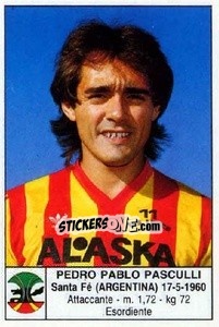 Figurina Pedro Pablo Pasculli - Calciatori 1985-1986 - Edis