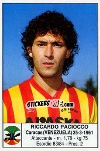 Cromo Riccardo Paciocco - Calciatori 1985-1986 - Edis