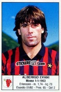 Figurina Alberigo Evani - Calciatori 1985-1986 - Edis