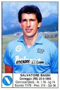 Figurina Salvatore Bagni - Calciatori 1985-1986 - Edis