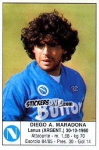 Figurina Diego A. Maradona - Calciatori 1985-1986 - Edis