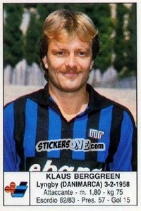 Cromo Klaus Berggreen - Calciatori 1985-1986 - Edis