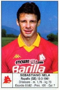 Cromo Sebastiano Nela - Calciatori 1985-1986 - Edis