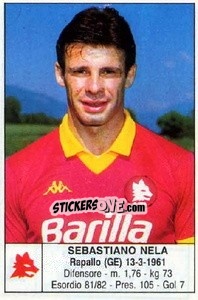 Sticker Sebastiano Nela - Calciatori 1985-1986 n. 159 - Edis
