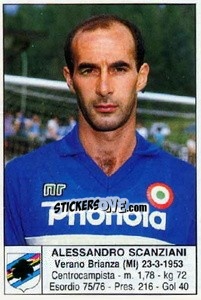 Figurina Alessandro Scanziani - Calciatori 1985-1986 - Edis