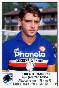 Cromo Roberto Mancini - Calciatori 1985-1986 - Edis