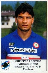 Figurina Giuseppe Lorenzo - Calciatori 1985-1986 - Edis