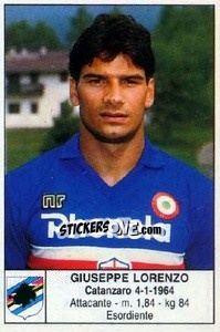 Sticker Giuseppe Lorenzo - Calciatori 1985-1986 n. 182 - Edis