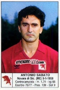 Figurina Antonio Sabato - Calciatori 1985-1986 - Edis