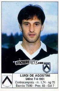 Cromo Luigi De Agostini - Calciatori 1985-1986 - Edis