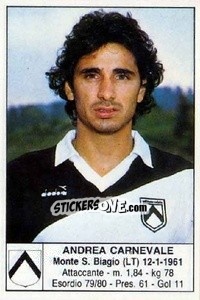 Sticker Andrea Carnevale - Calciatori 1985-1986 n. 205 - Edis